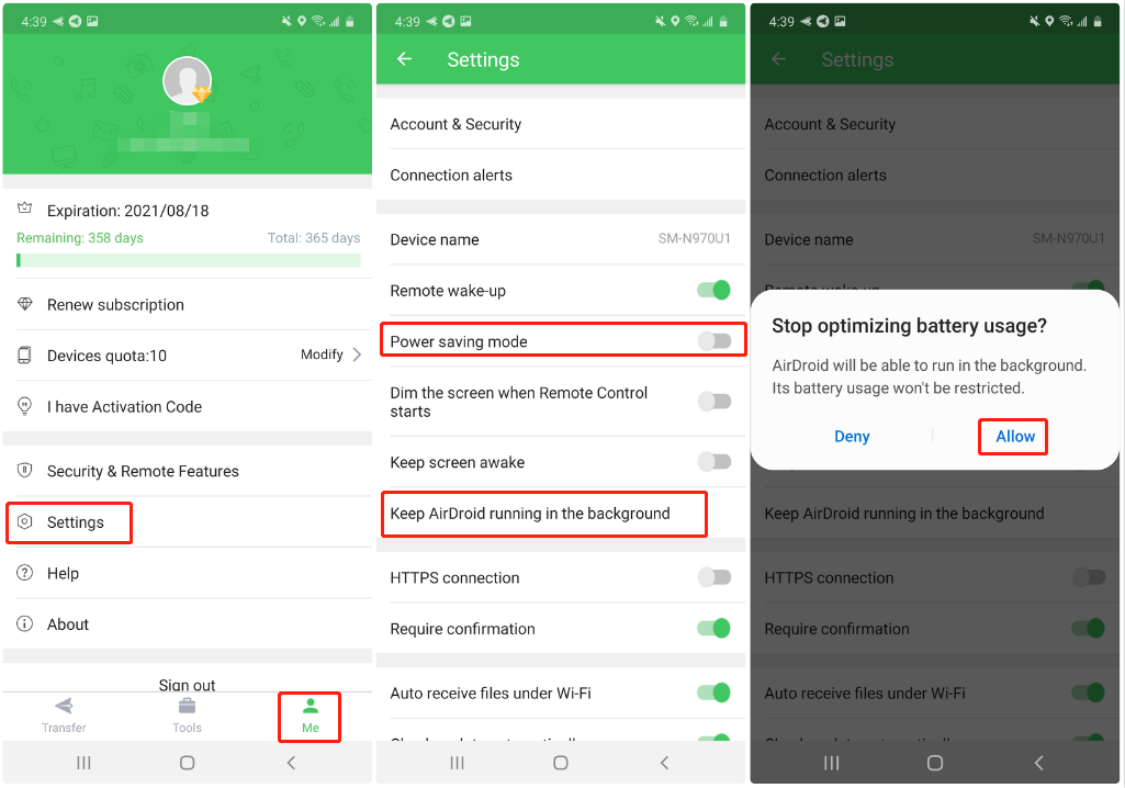 How to keep AirDroid Personal running in the background on Samsung devices?  – AirDroid Support Center