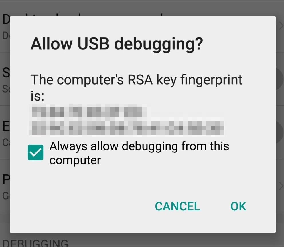 pending authorization usb debugging windows 10