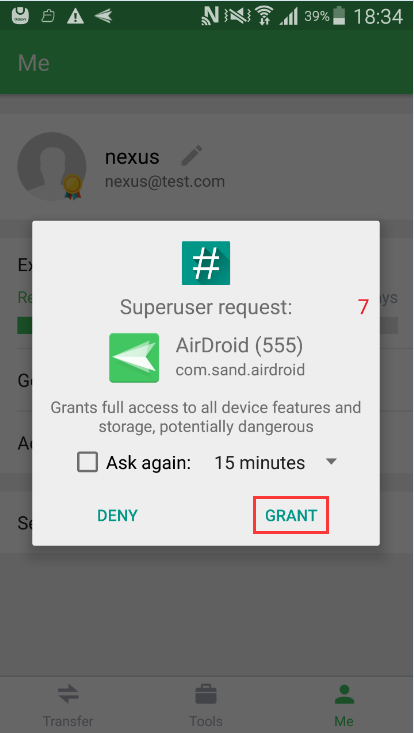 while using airdroid for pc no devices are showing up