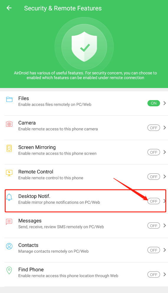 airdroid desktop multiple noticications