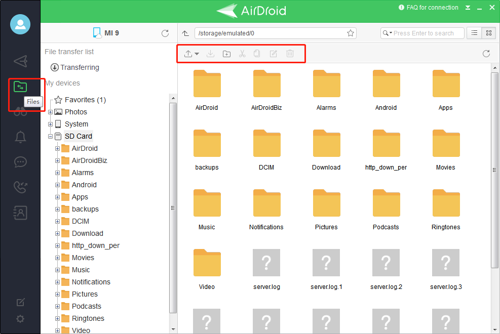 airdroid desktop on tablet