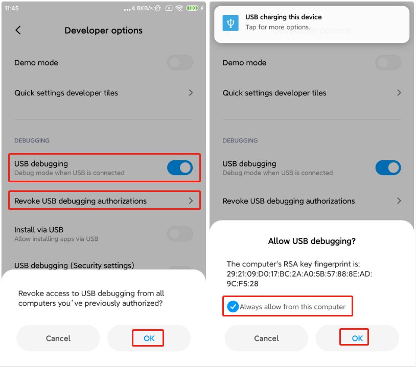 Device connected with usb debugging off flashtool что делать